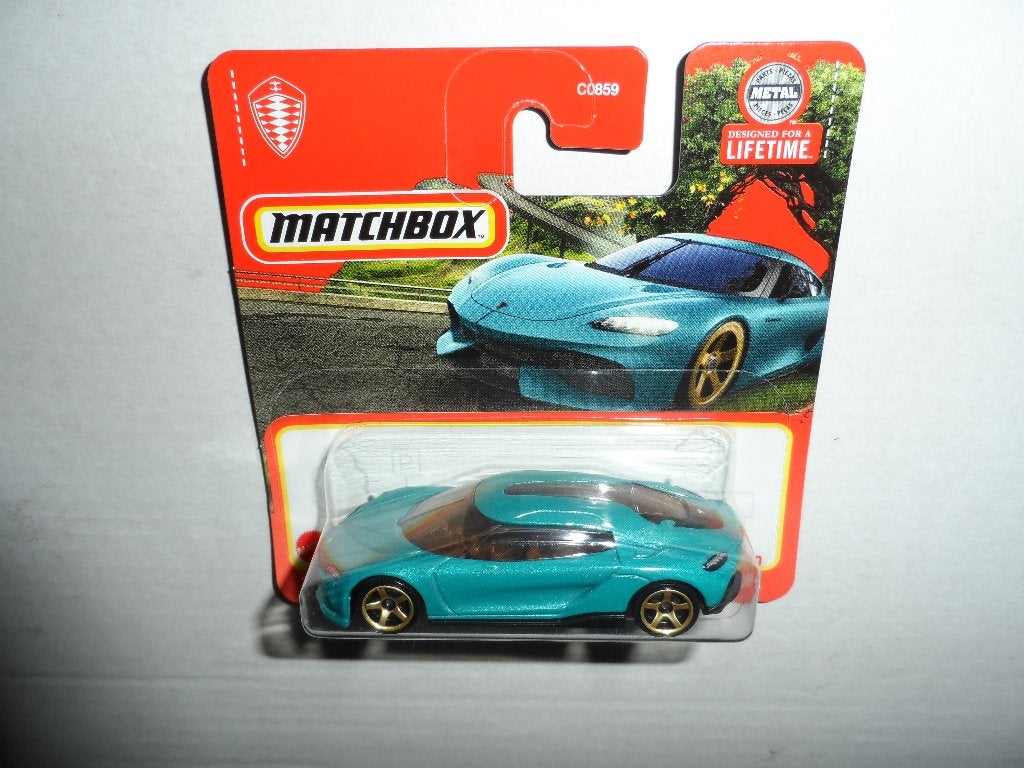 Matchbox - 2021 Koenigsegg Gemera (blauw) 1:64, Ophalen of Verzenden, Nieuw, Auto