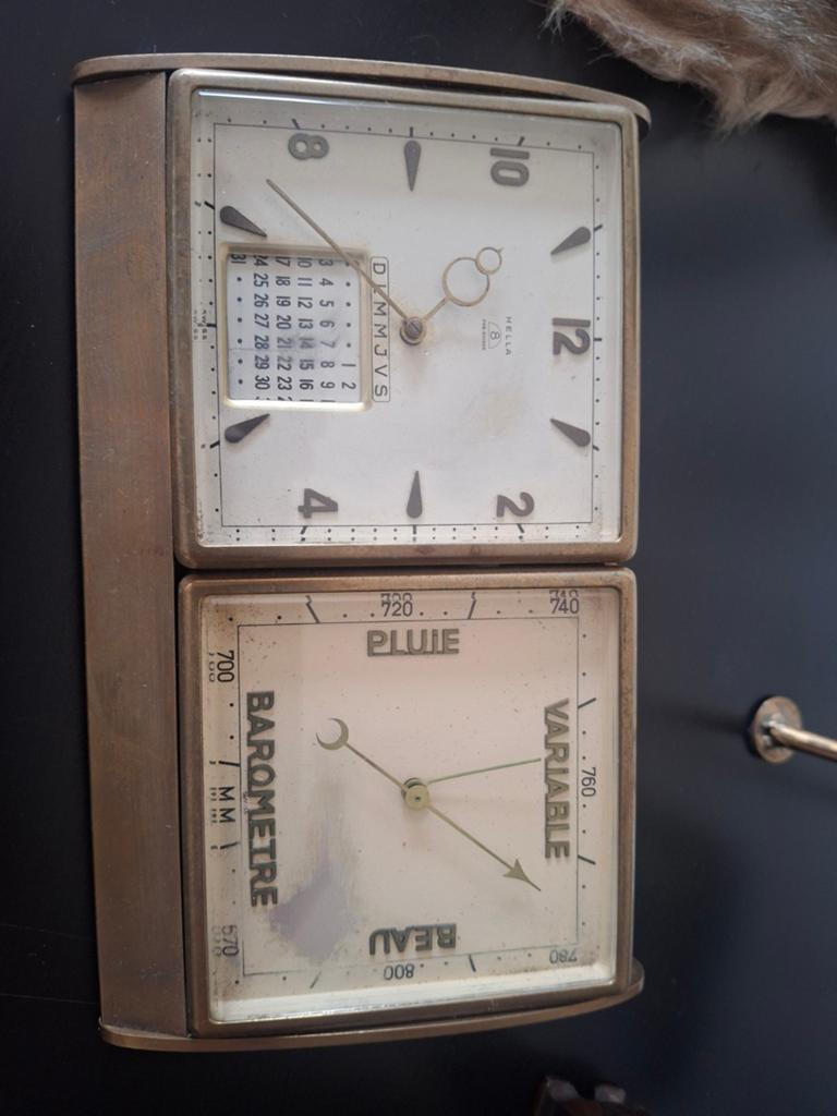 Helveco Klok, Barometer & Kalender - Zwitsers Messing, Ophalen of Verzenden