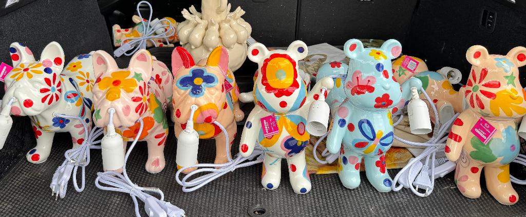 Tafellampen Beer en Bulldog van Pomme Pidou., Huis en Inrichting, Lampen | Tafellampen, Ophalen of Verzenden, Nieuw, Overige materialen