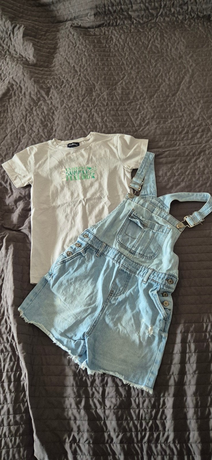 Leuk zomersetje maat 140 i.z.g.s, Kinderen en Baby's, Kinderkleding | Maat 140, Broek, Villa Happ, Meisje, Ophalen of Verzenden