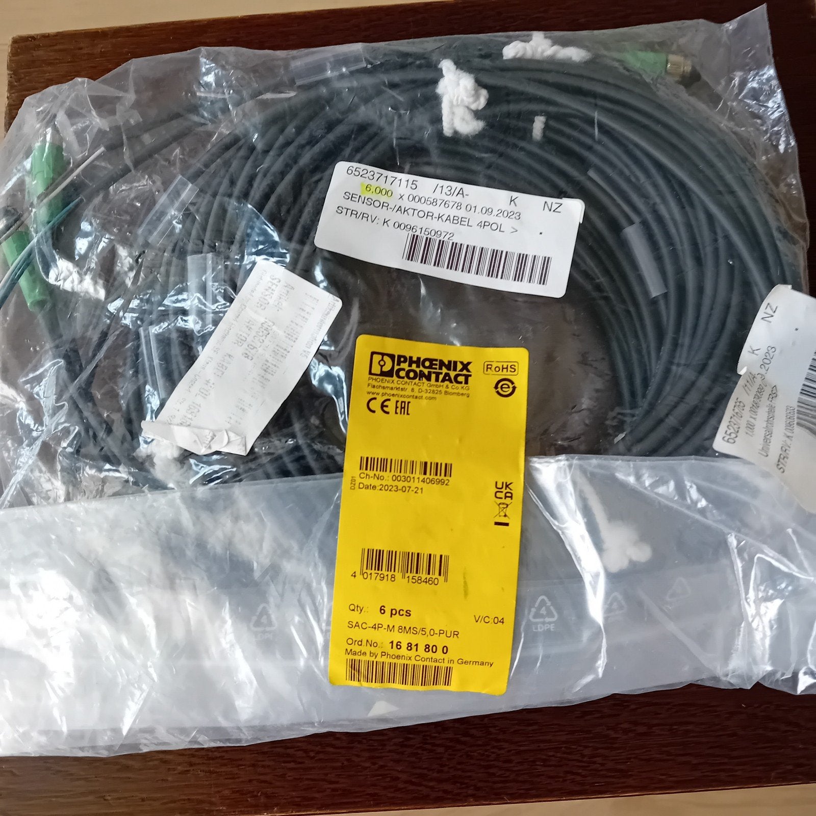 Phoenix Contact Sensor/Actuator Kabel SAC-4P-M 8MS/5,0-PUR, Ophalen of Verzenden, Nieuw, Overige merken, Kabel of Snoer