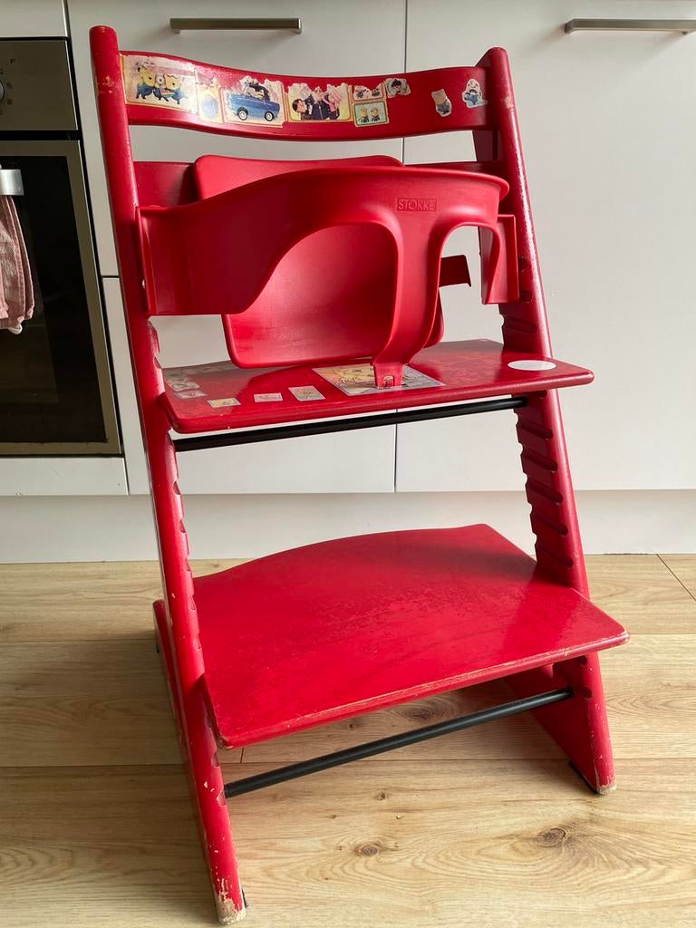 Stokke stoel met baby beugel, Ophalen, Gebruikt, Meegroeistoel, Stoelverkleiner