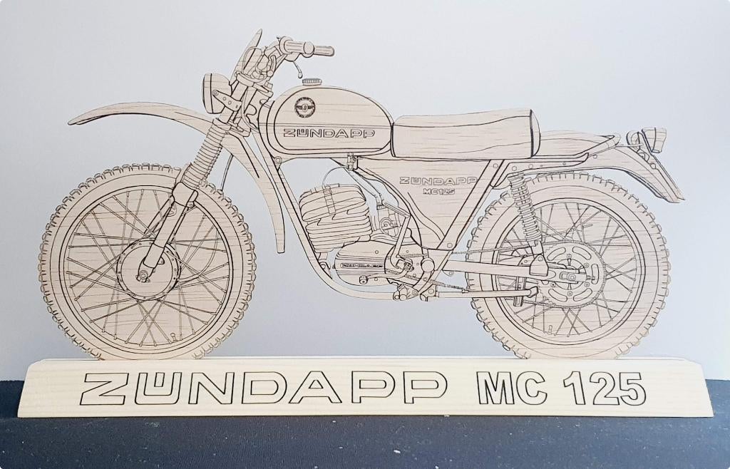 Thema silhouet met een Zundapp MC125 als thema, Ophalen of Verzenden, Nieuw, Wandklok