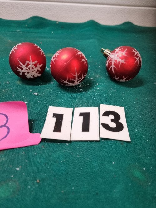 kerstballen rood met sneeuw vlok [b113], Diversen, Kerst, Ophalen of Verzenden, 'T Olde Gre-j, Info@toldegrej.nl, Endepoelstraat 20f Didam