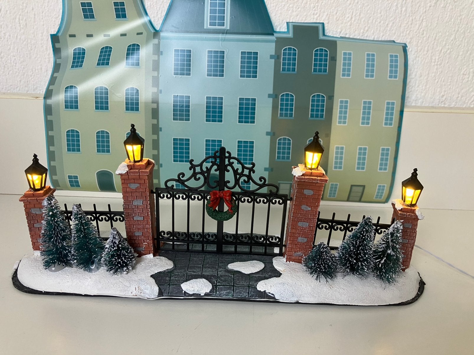 Hek voor kerst tafereel met lichtjes, Ophalen of Verzenden, Zo goed als nieuw