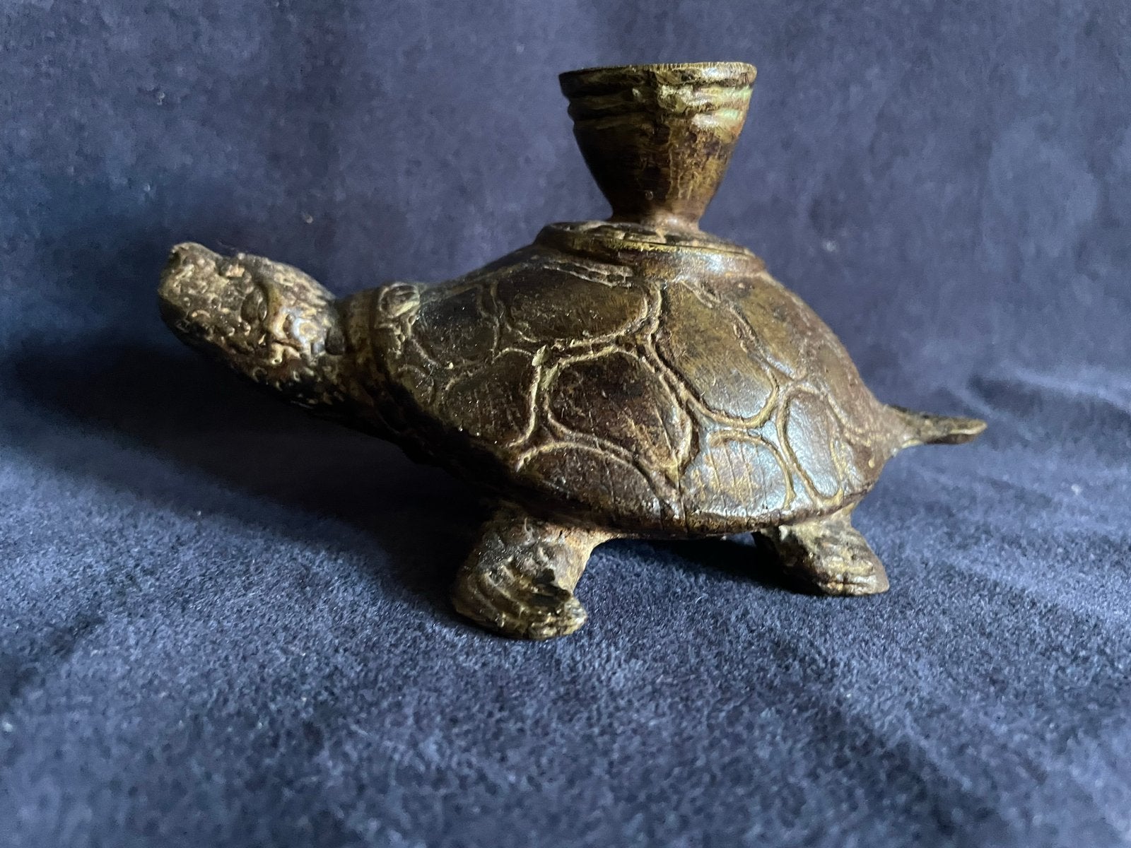 Brons, messing Schildpad Kandelaar/ wierook hoider, Antiek en Kunst, Antiek | Koper en Brons, Ophalen of Verzenden