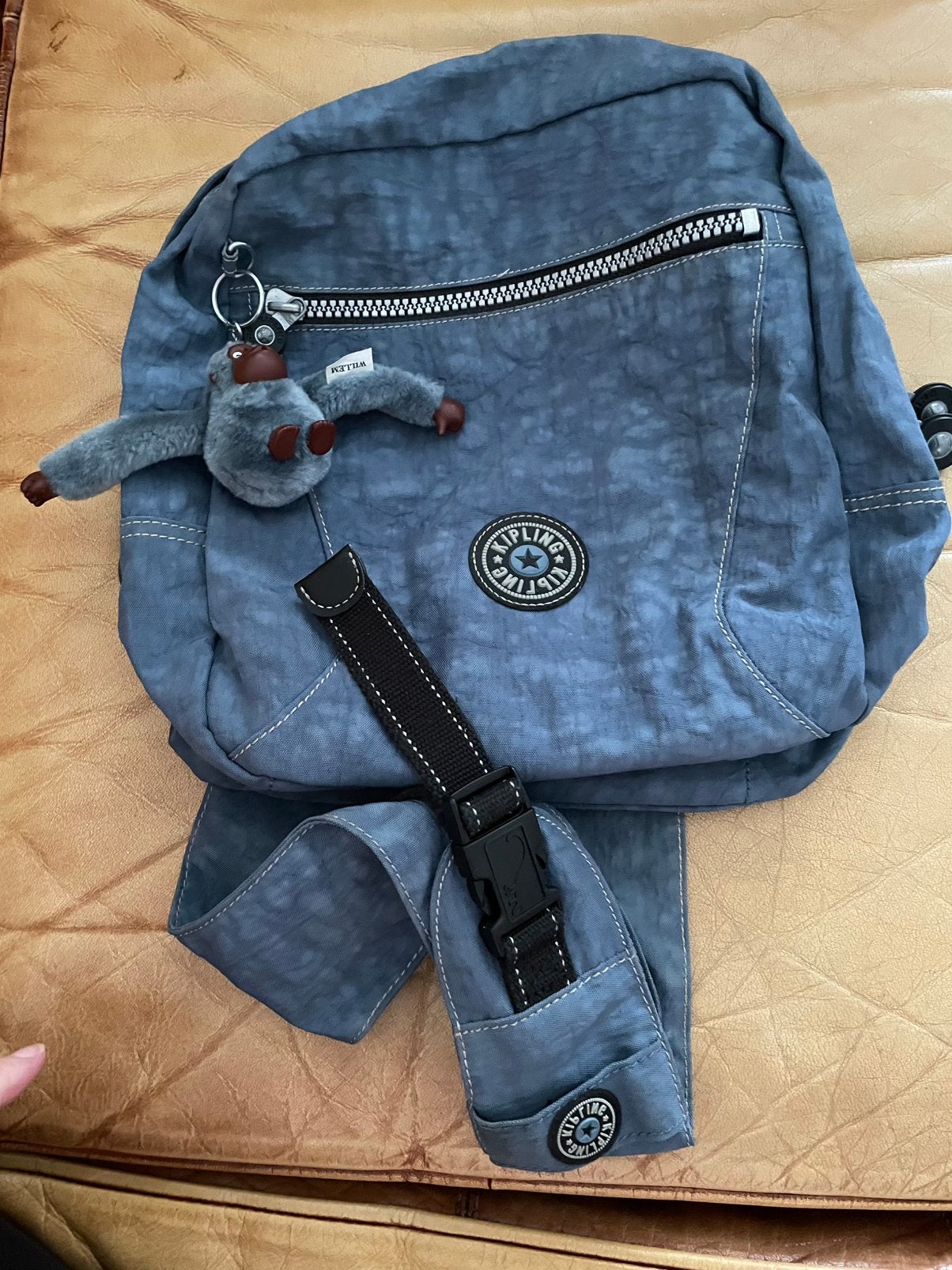 Kipling tas blauw met aapje, Ophalen of Verzenden, Zo goed als nieuw, Kipling