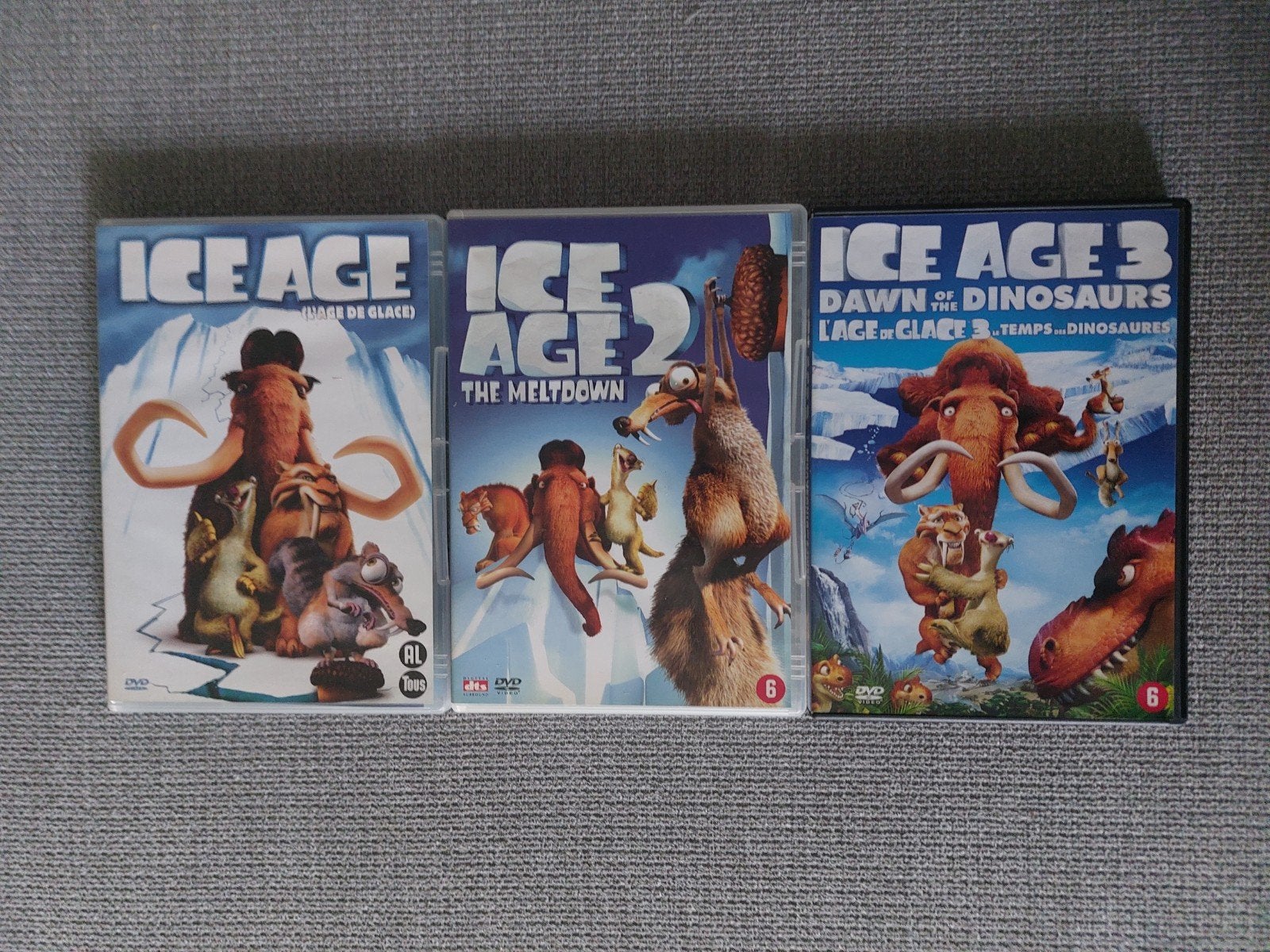 Ice Age 1, 2 & 3 DVD Boxset, Gebruikt, Animatie, Amerikaans, Ophalen of Verzenden