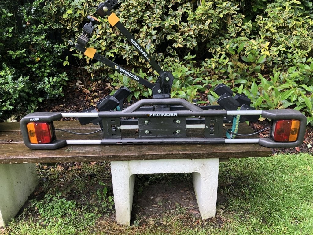 Spinder Hawk Fietsendrager, Ophalen, 2 fietsen, Gebruikt, Trekhaakdrager
