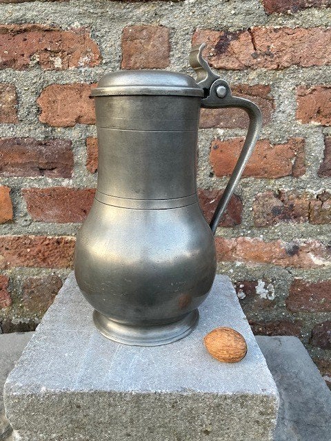 Antiek tinnen kan, tin , Wijnand Beens, Breda, Antiek en Kunst, Ophalen of Verzenden