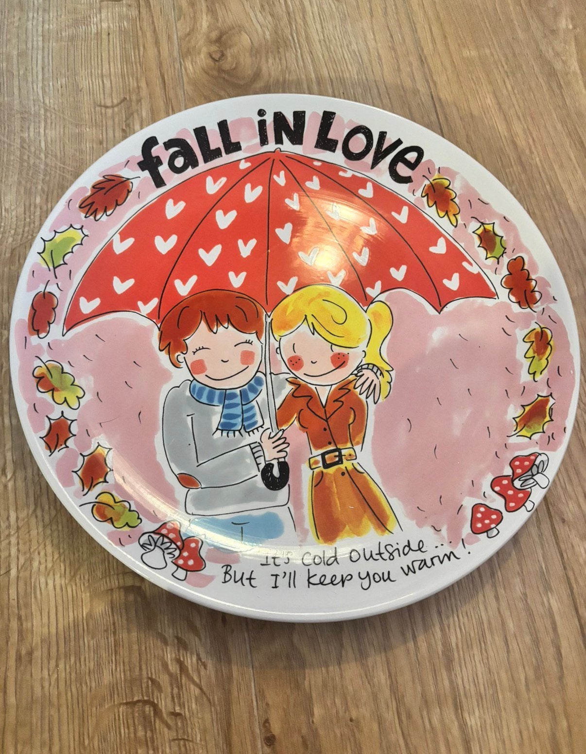 Blond Amsterdam XL serveerbord Fall in love, Ophalen of Verzenden, Zo goed als nieuw, Aardewerk