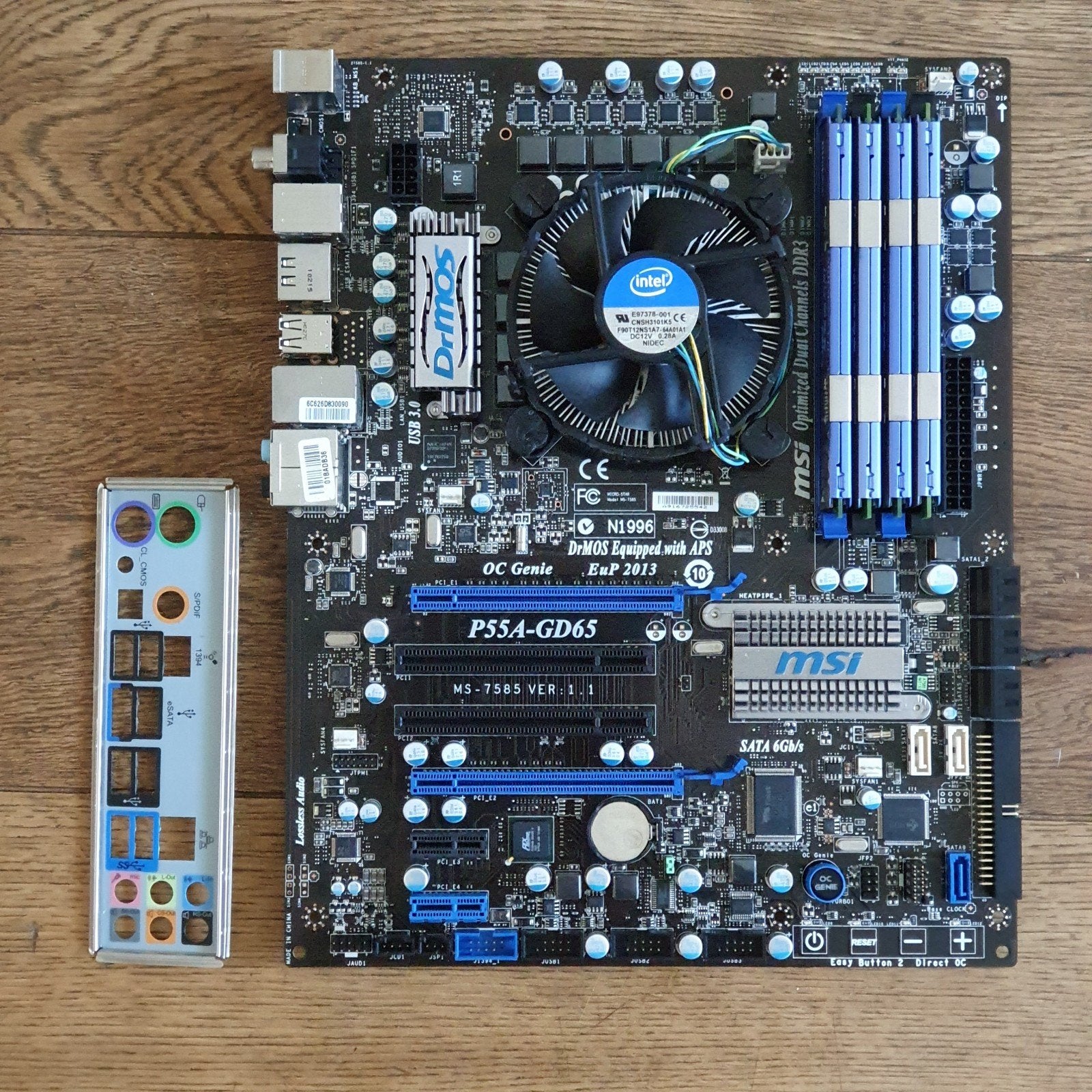 MSI P55A-GD65 LGA1156 ATX Moederbord + i7-860 + 8GB 1600 CL9, Computers en Software, LGA 1156, DDR3, Ophalen of Verzenden, Zo goed als nieuw