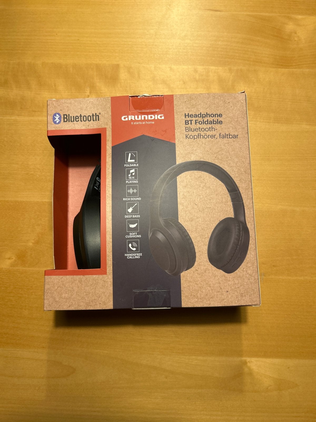Grundig BT Opvouwbare Bluetooth Koptelefoon Zwart, Audio, Tv en Foto, Bluetooth, Nieuw, Over-ear, Zwart