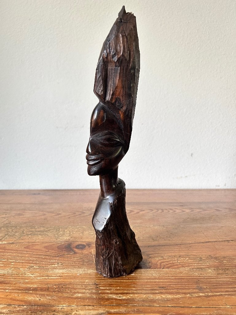 Sculptuur / beeld - buste - Afrika - hard hout -, Buste, Ophalen of Verzenden, Handgemaakt, 20 - 50 cm