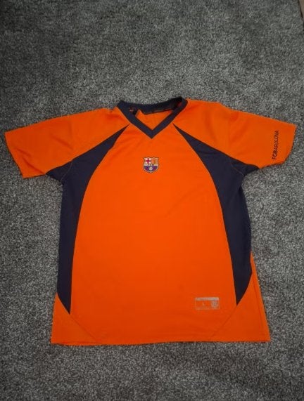 FC Barcelona Retro Shirt Oranje Maat S, Maat S, Verzenden, Zo goed als nieuw, Shirt