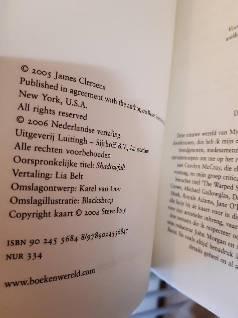 James Clemens:godengebieder deel 1 schaduwval, Ophalen, Gelezen, James Clemens
