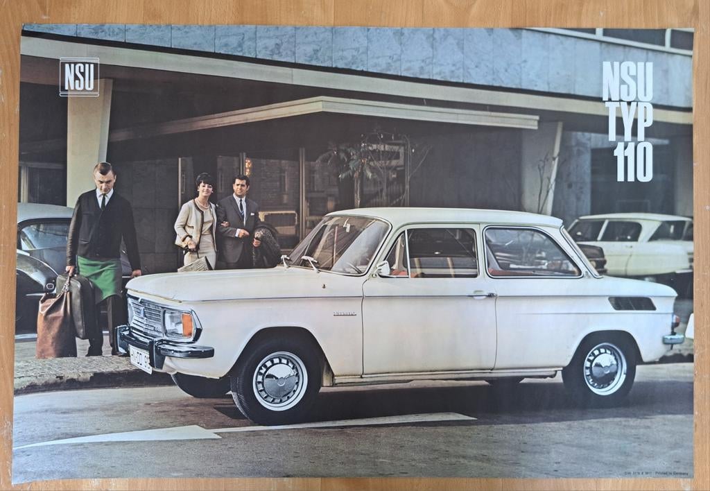 NSU TYP110 originele reclameposter 1965 - B2 - 47x70cm, Auto diversen, Overige Auto diversen, Ophalen of Verzenden