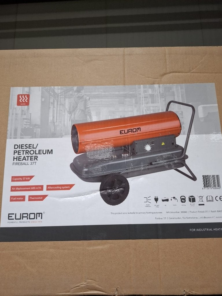 Eurom Fireball 37T heater, Nieuw, Ophalen of Verzenden, Waterbestendig, Vloer