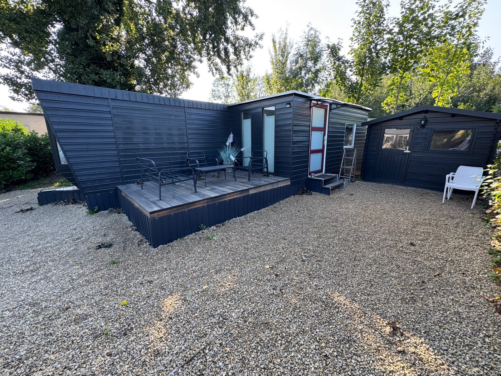 Chalet investering rendement verhuur vakantiewoning Betuwe, Tuin