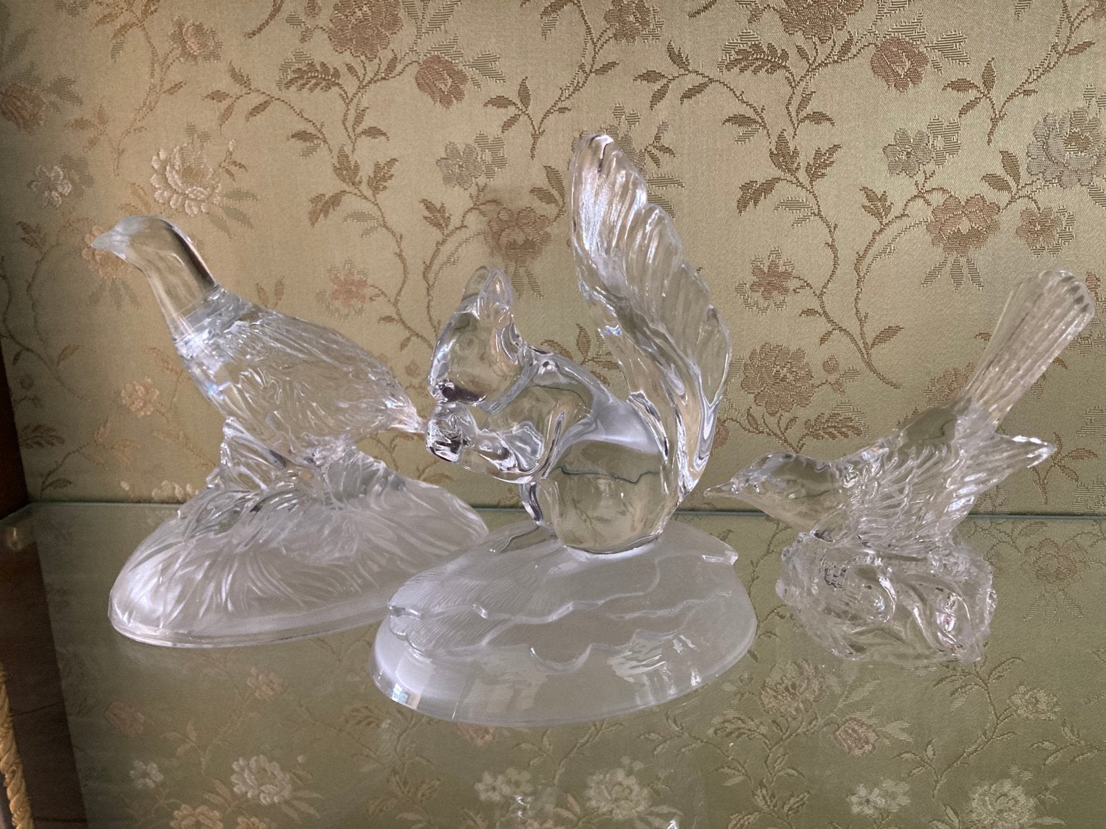 Cristal d'Arques beelden set 3 kristal eekhoorn  fazant, Antiek en Kunst, Antiek | Glas en Kristal, Ophalen of Verzenden