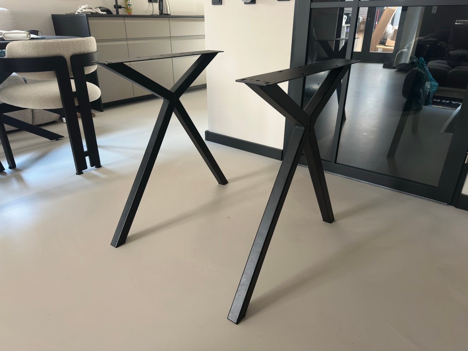 Stalen tafelpoten zwart, Ophalen, Minder dan 50 cm, 50 tot 100 cm, Rond