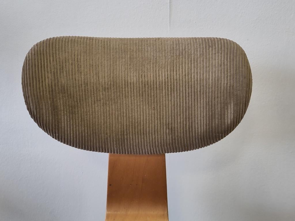 1x vintage Pastoe eetkamerstoel SB02 houten stoel stof, Ophalen, Gebruikt, ., .