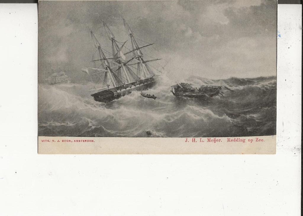 JHL Meijer Redding op Zee 1900 NJ Boon, Ophalen of Verzenden, Voor 1920, Ongelopen, Noord-Holland