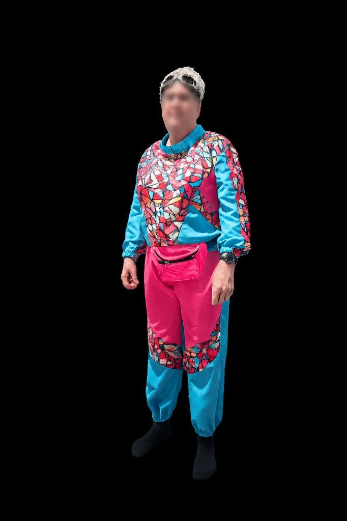Skipak Retro Neon Mozaïek Dames, Kleding | Dames, Maat 42/44 (L), Ophalen of Verzenden, Kleding, Overige thema's