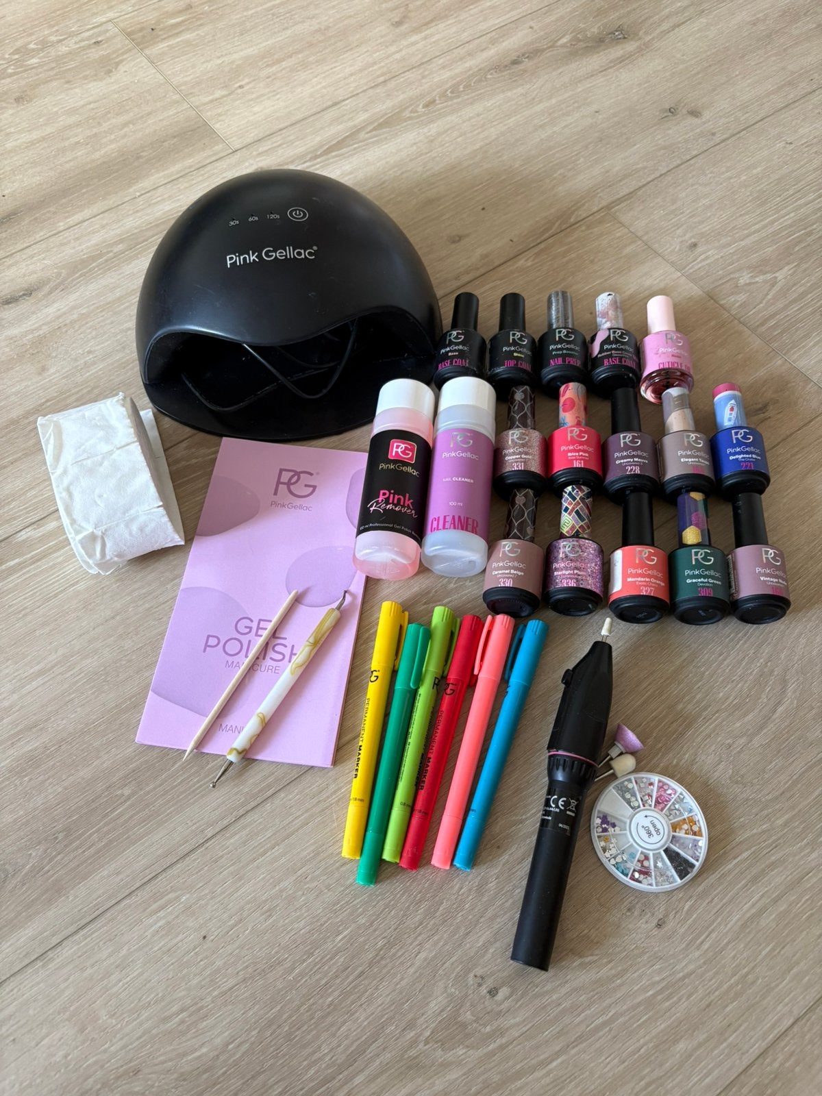 Pink gellac starterset met veel extras, Ophalen of Verzenden, Zo goed als nieuw, Overige kleuren, Handen en Nagels
