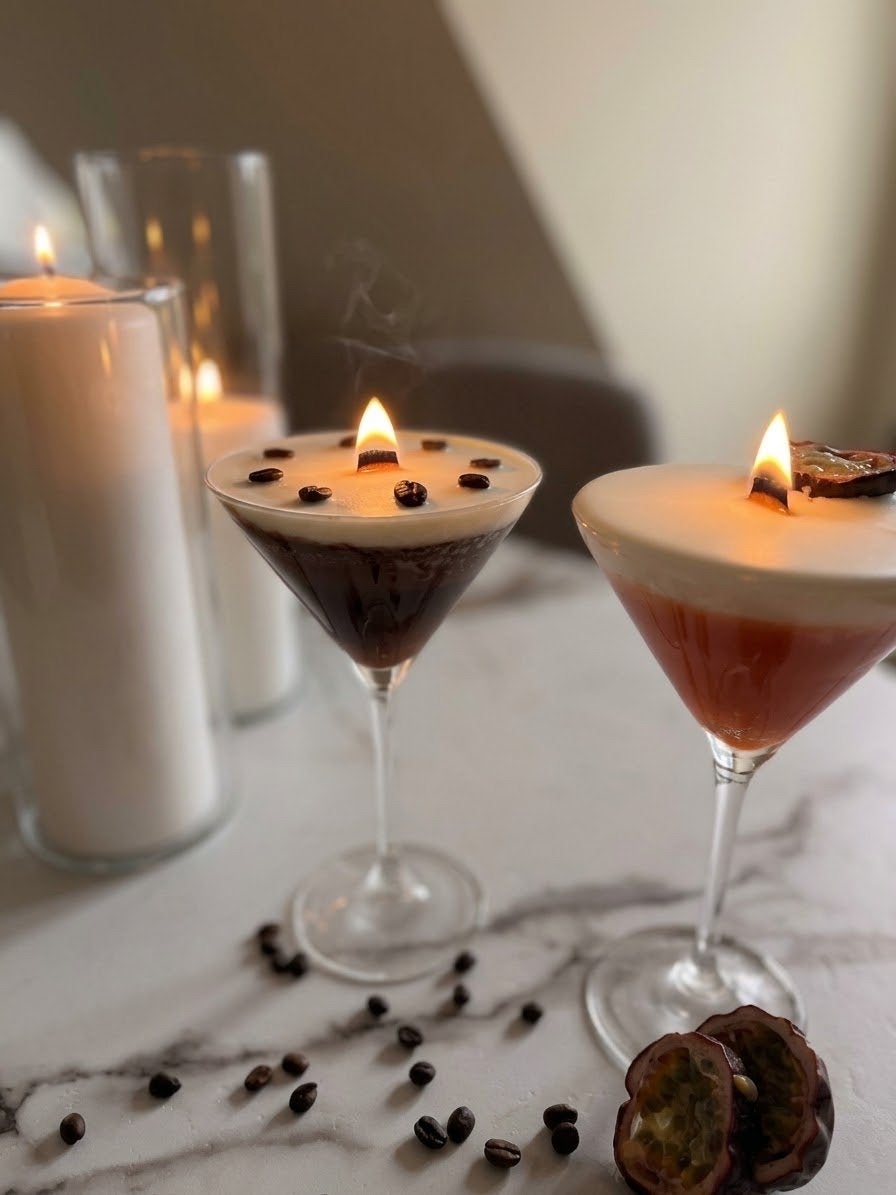Geurkaarsen Cocktails: Espresso Martini & Pornstar Martini, Meerkleurig, Overige merken, Ophalen of Verzenden, Kaars