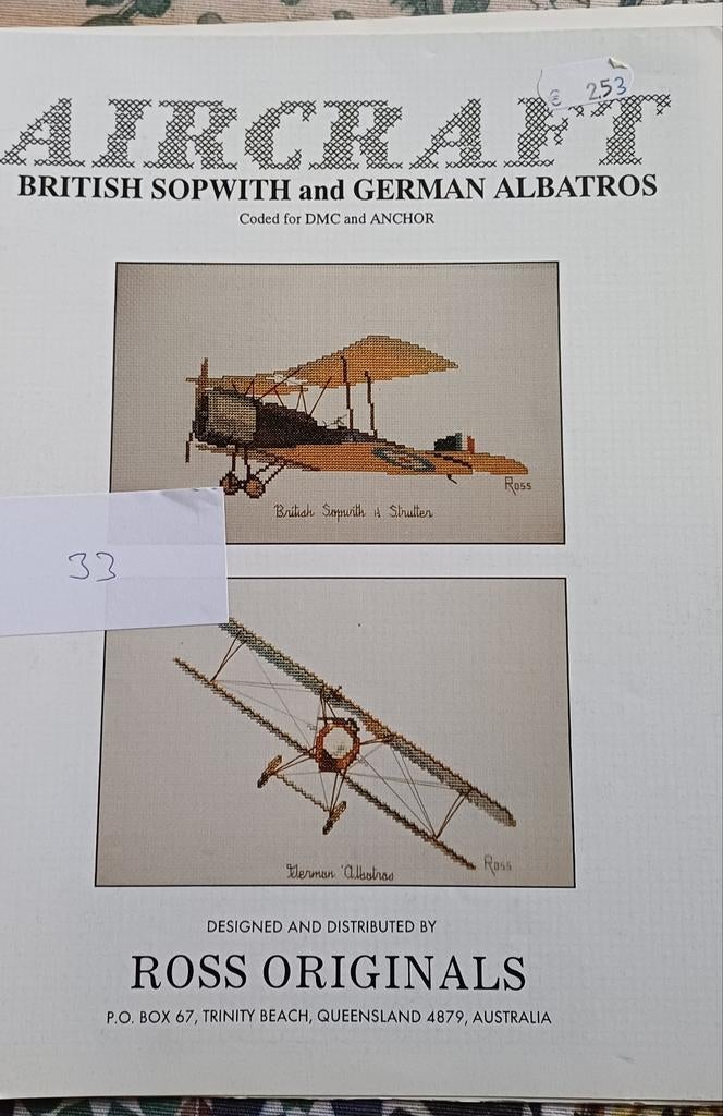 Borduurpatroon Vliegtuigenķ, Ophalen of Verzenden, Nieuw, Handborduren, Patroon