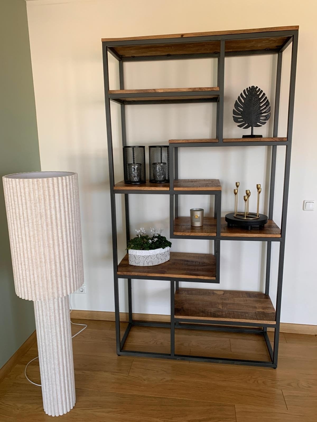 Industriële kast (stalen frame, houten planken), Ophalen, Met plank(en), 200 cm of meer, Zo goed als nieuw