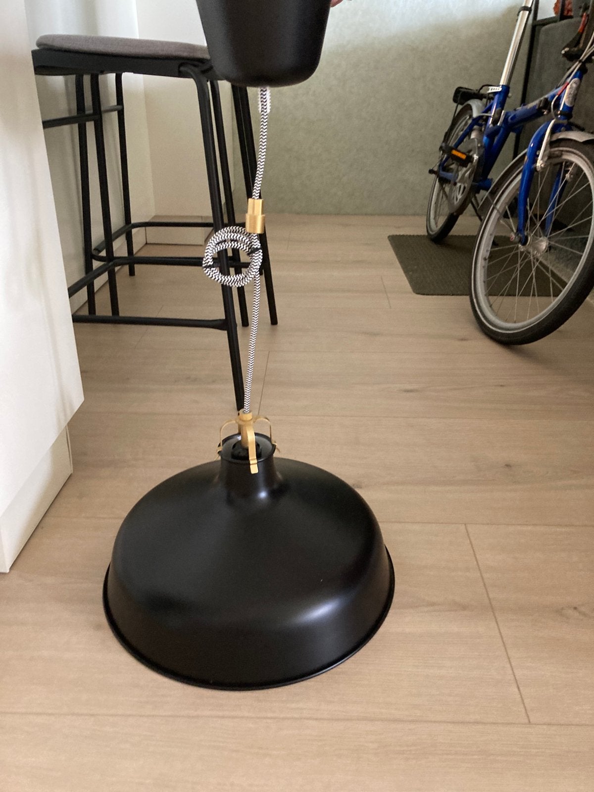 Hanglamp zwart 38 cm ranarp ikea, Ophalen, E27 (groot), Metaal, Landelijk