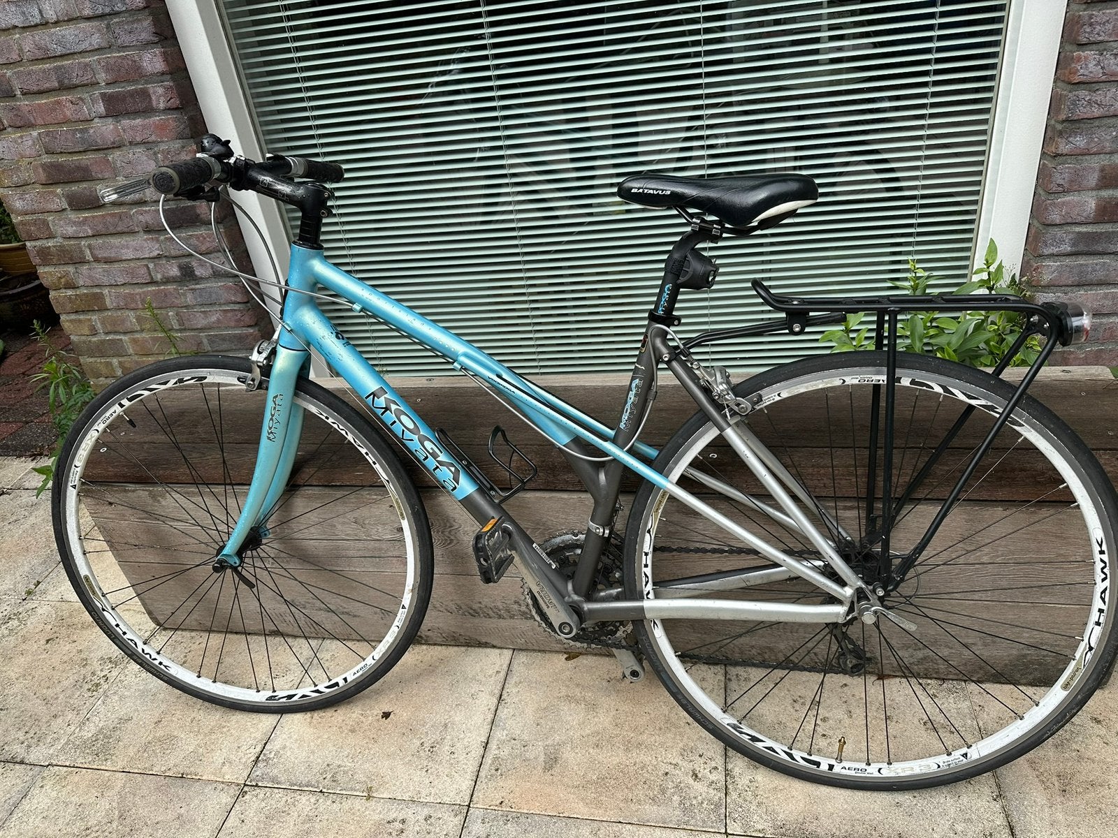Koga Miyata Sportslady Azuurblauw framemaat 48, 28 inch, Gebruikt, Velgrem, 47 tot 50 cm