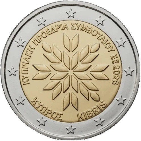 Cyprus 2026 – Voorzitter EU - 2 euro UNC, Postzegels en Munten, Munten | Europa | Euromunten, Ophalen of Verzenden, Cyprus, 2 euro