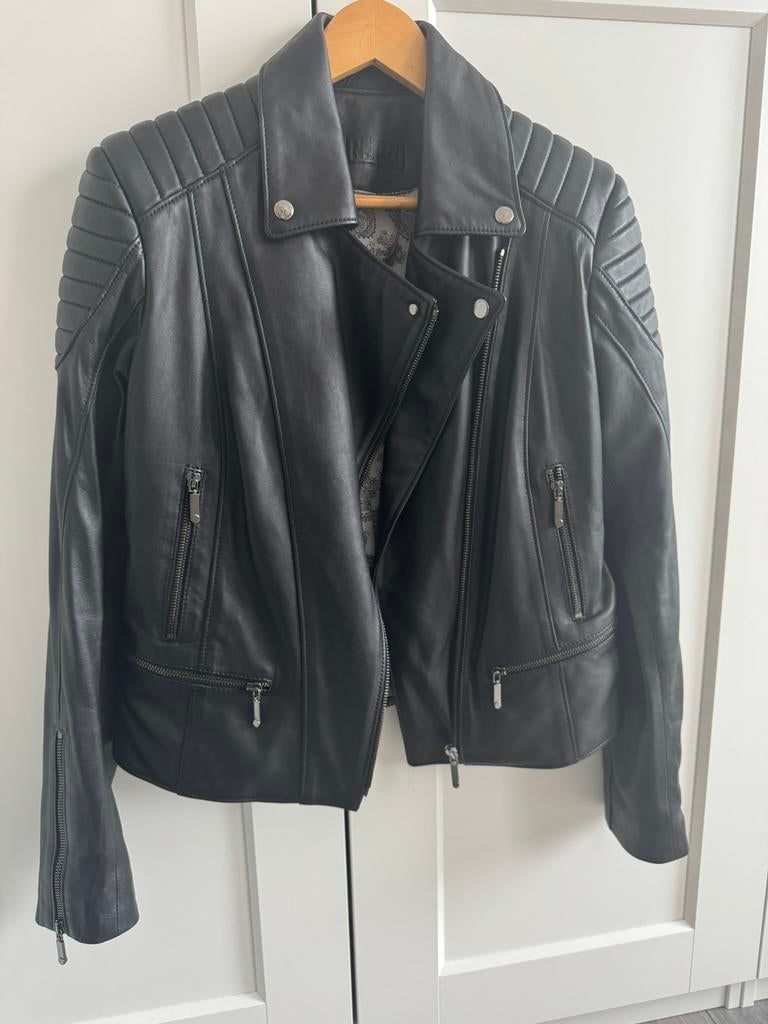 Nieuwe echte leer jas M/L, Maat 38/40 (M), Zwart, Nieuw, Ophalen of Verzenden