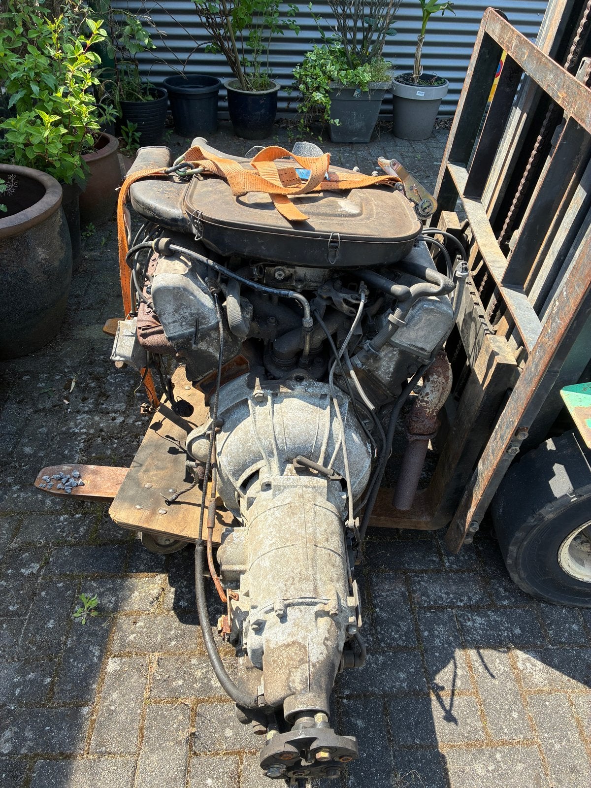 M117 Motor/automaat bak 4.5 V8 K-jetronic R107/C107, Ophalen, Gebruikt, Mercedes-Benz