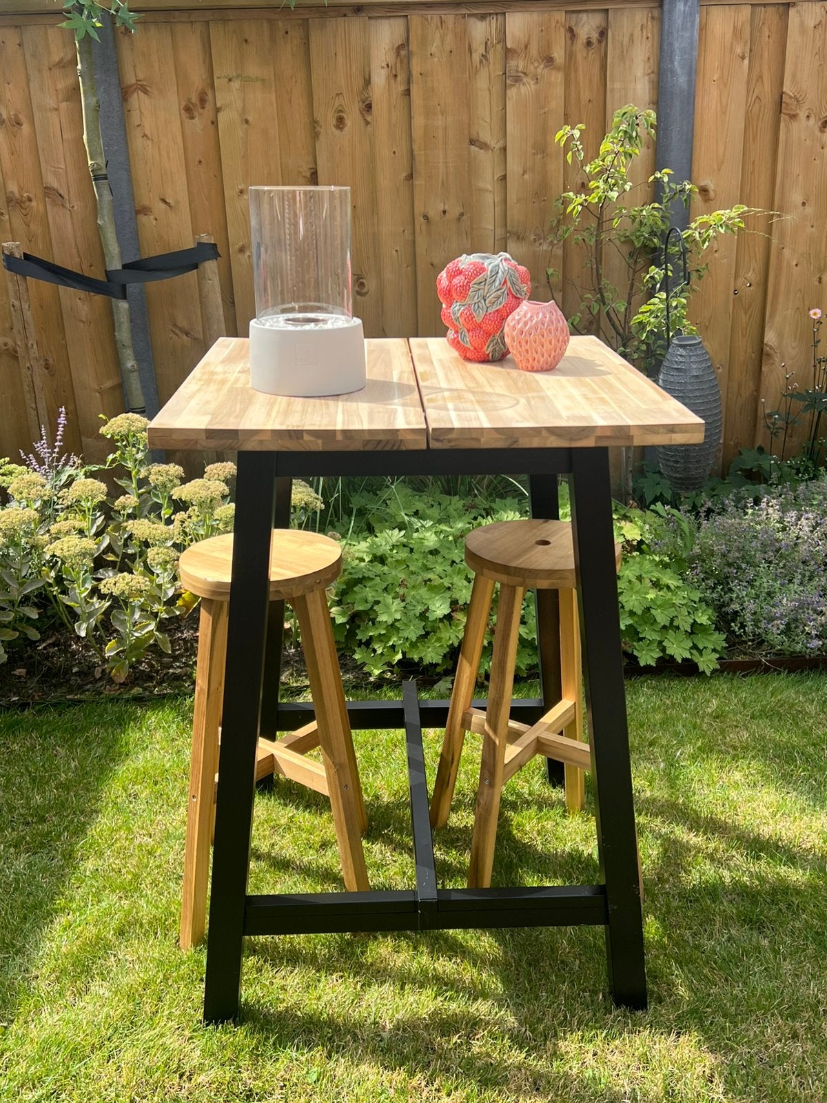 Ikea skogsta bartafel met krukken, Huis en Inrichting, Ophalen, Rechthoekig, 100 tot 150 cm, 50 tot 100 cm