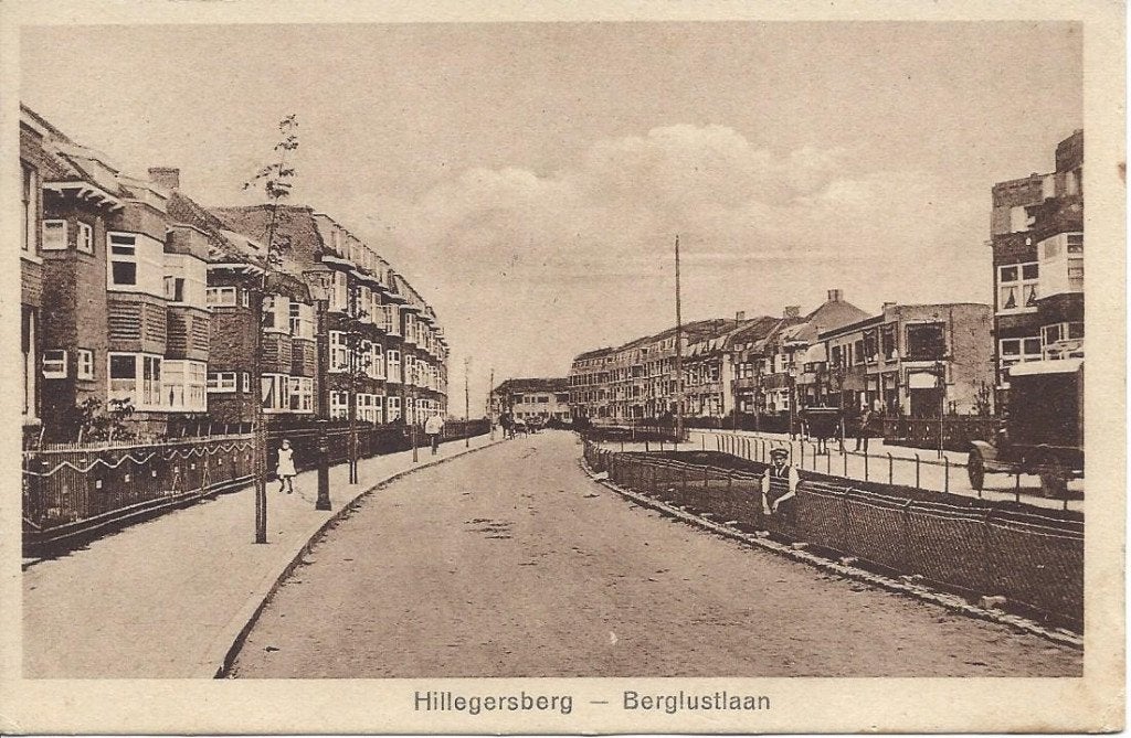 Hillegersberg (Z.H.) Berglustlaan, Volk, gelopen 1928, Ophalen of Verzenden, 1920 tot 1940, Gelopen, Zuid-Holland
