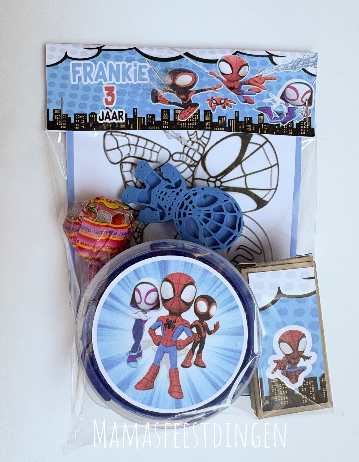 Traktatie knutselkit spidey, Ophalen of Verzenden, Zo goed als nieuw, Feestartikel, Verjaardag