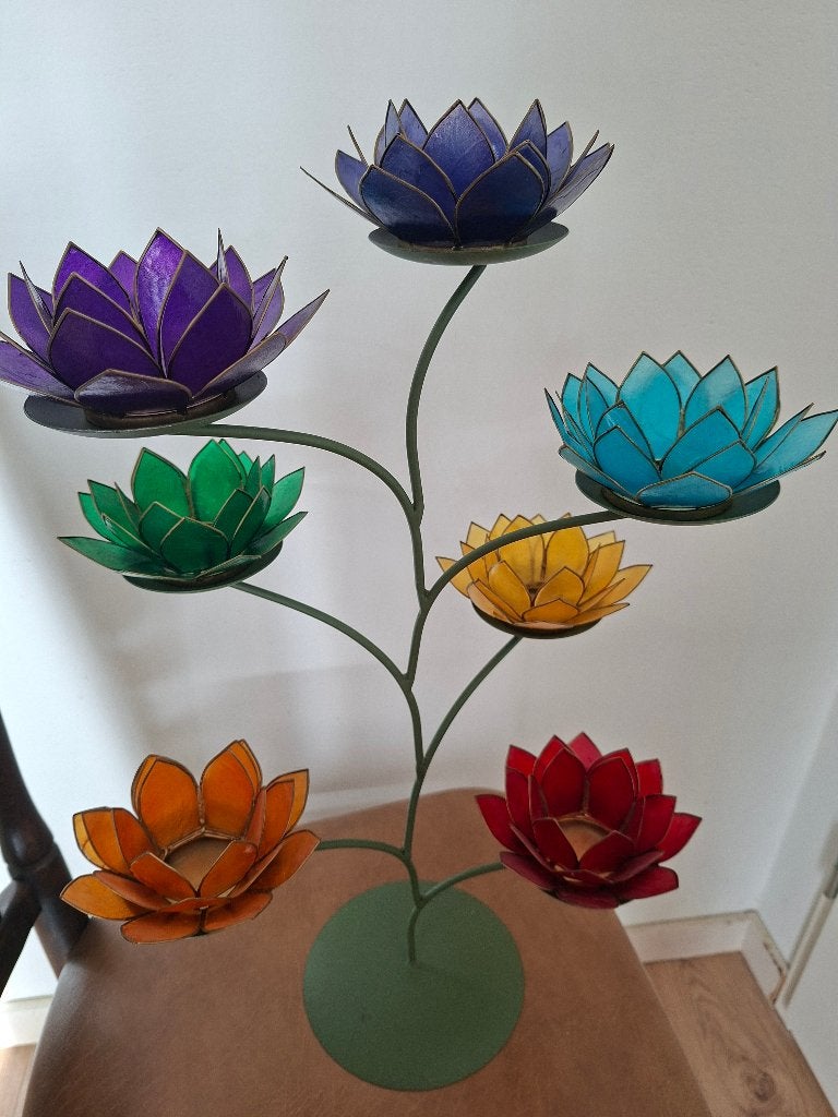 Chakra lotusbloem theelichthouder boom, Ophalen, Zo goed als nieuw