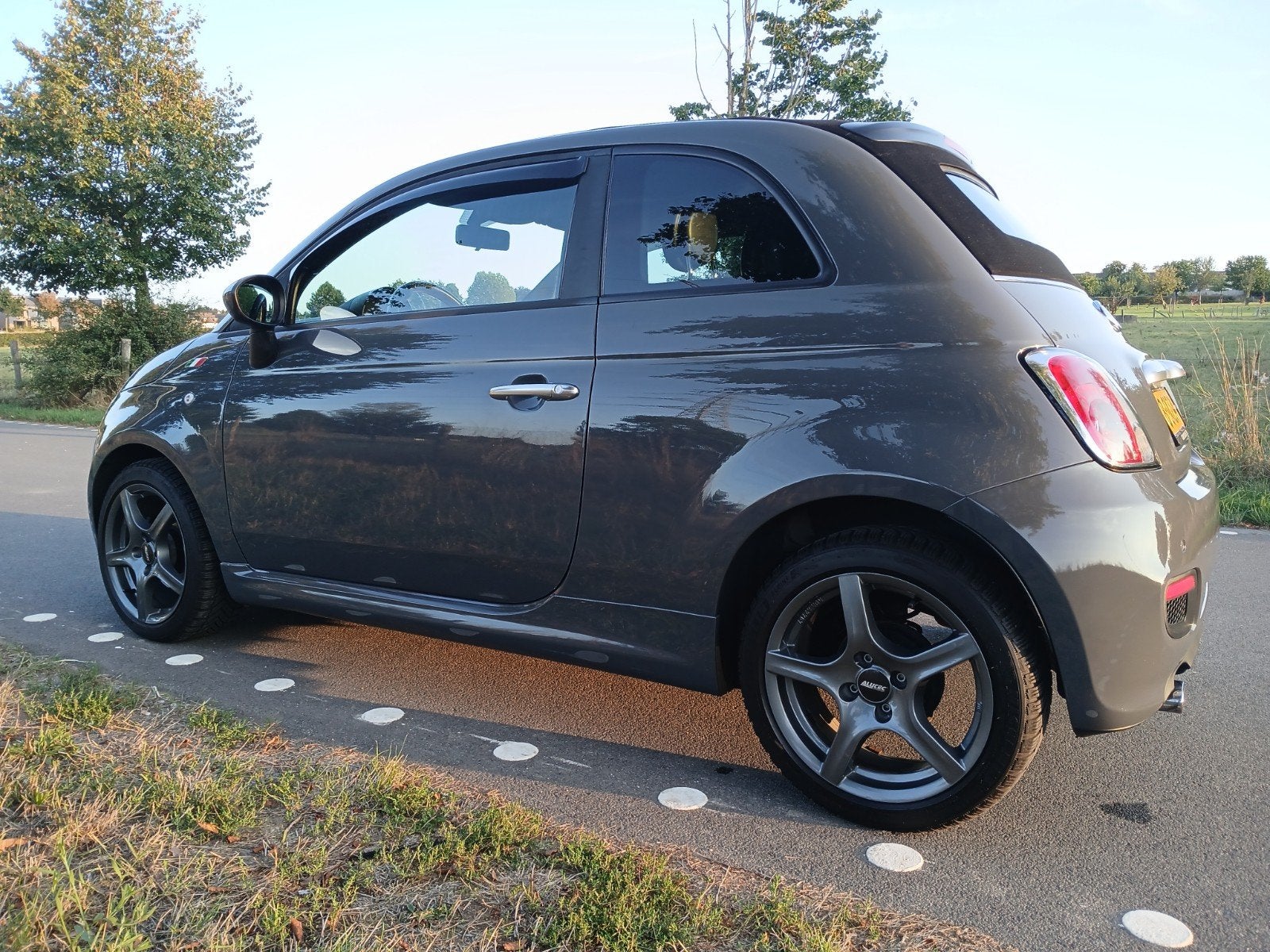 Fiat 500C 0.9 85pk Turbo Twinair 2013 Grijs, 31 €/maand, Cabriolet, Origineel Nederlands, Handgeschakeld