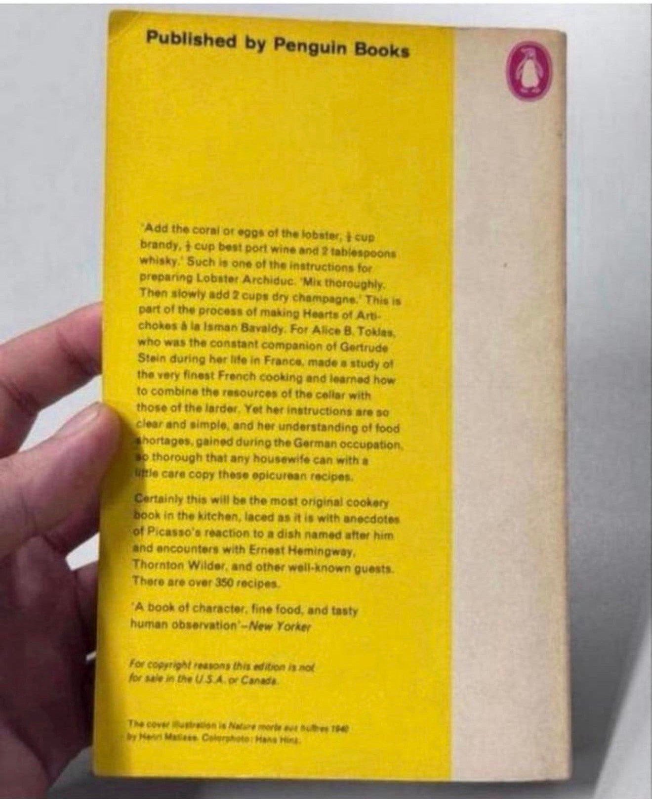 The Alice B Toklas Cook Book Softcover 1961 edition kookboek, Boeken, Ophalen of Verzenden, Zo goed als nieuw