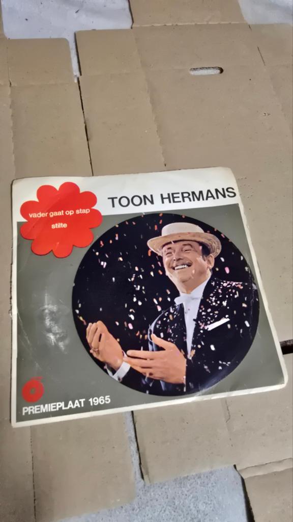 Toon Hermans - Vader gaat op stap  Stilte (Premieplaat 1965, Originele persing, Ophalen of Verzenden, Gebruikt, 7 inch