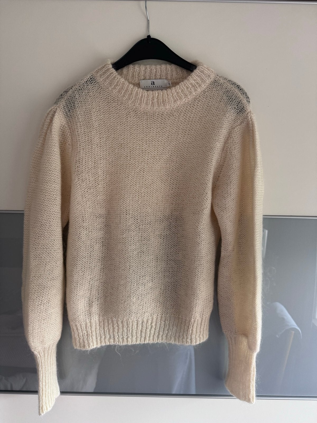 Arniesays Valerie Mohair Wol Blend Trui - Crème/Beige, Ophalen of Verzenden, Zo goed als nieuw, Maat 46/48 (XL) of groter, Beige