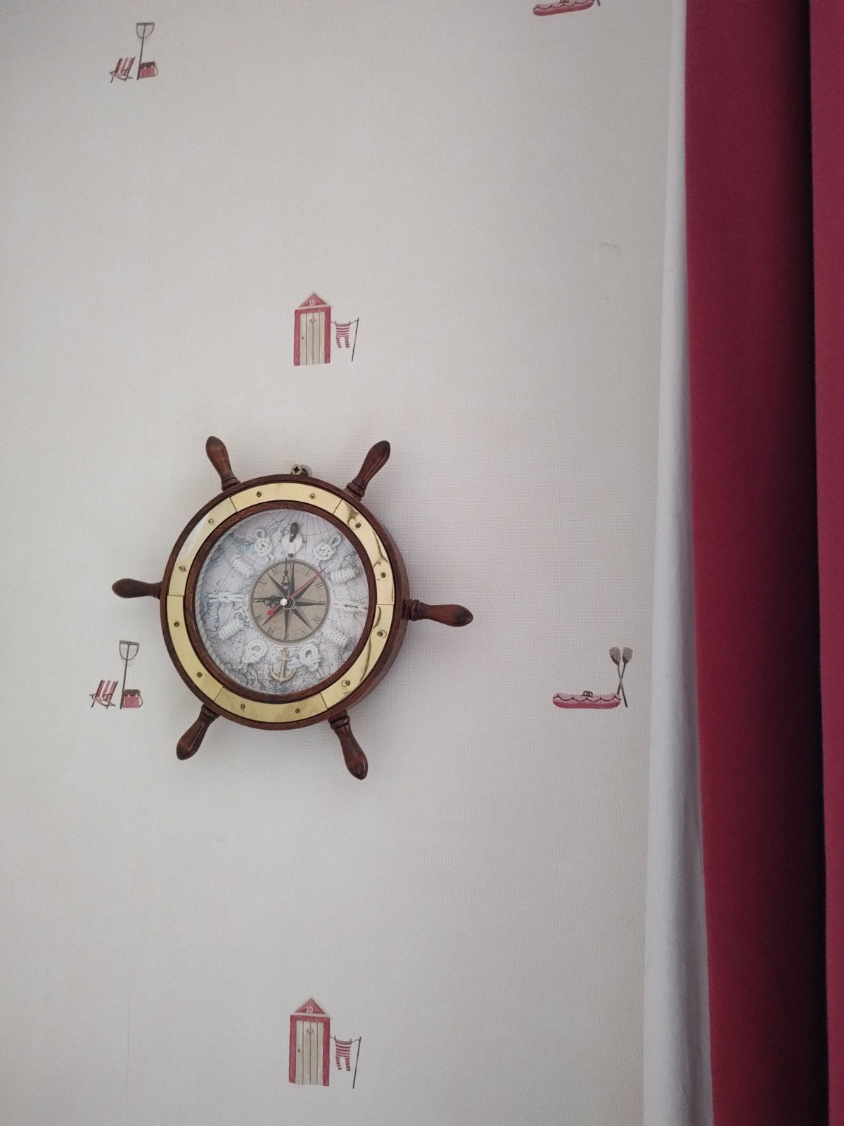 Decoratieve scheepsklok in stuurwiel design, Ophalen of Verzenden