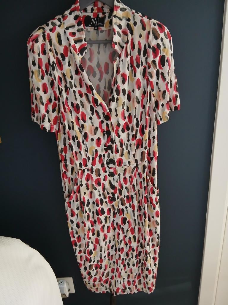 Vrolijke zomerjurk van ML Collection Maat 42, Kleding | Dames, Ophalen of Verzenden, Zo goed als nieuw, Maat 42/44 (L), Onder de knie