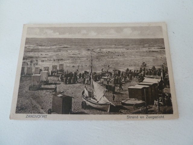 Zandvoort circa 1925 Strand en Zeegezicht, Ophalen of Verzenden, 1920 tot 1940, Gelopen, Noord-Holland