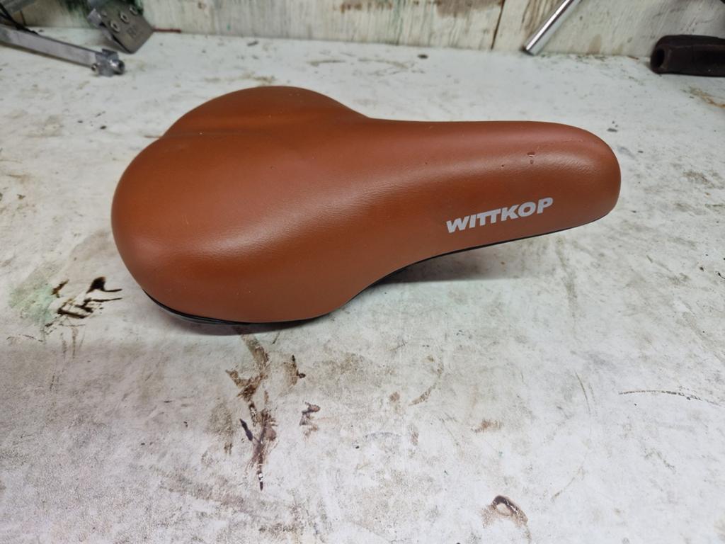 Fiets zadel witkopp, zgan, Fietsen en Brommers, Fietsonderdelen, Ophalen, Zadel