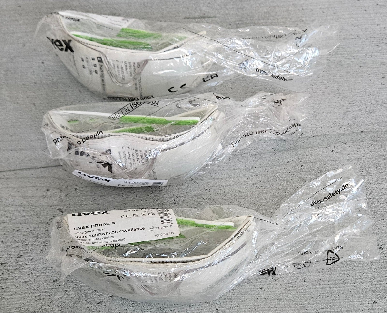 Uvex Pheos S Veiligheidsbril - Nieuw in verpakking (3 stuks), Ultraviolet, Ophalen of Verzenden, Nieuw